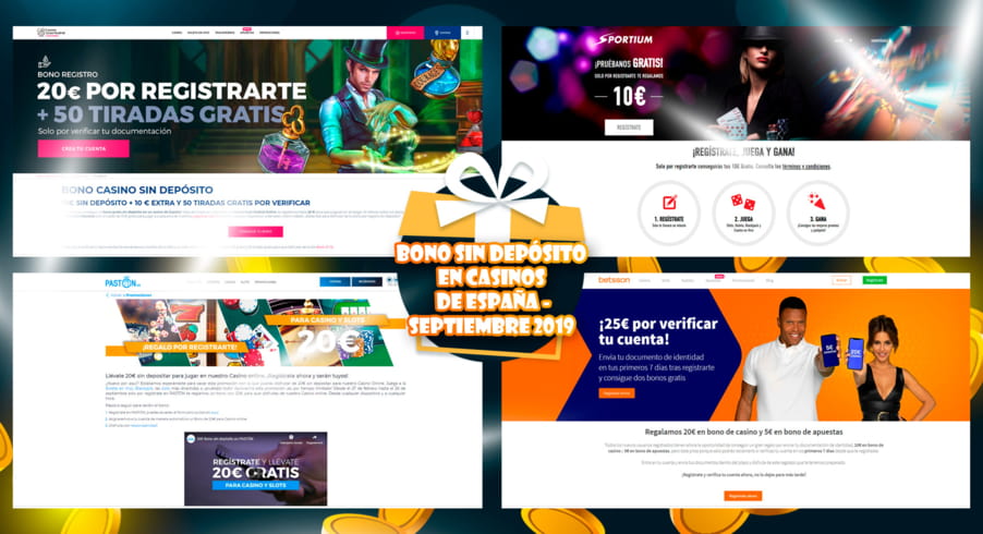 Bono sin Depósito en Casinos Online de España - Septiembre 2019
